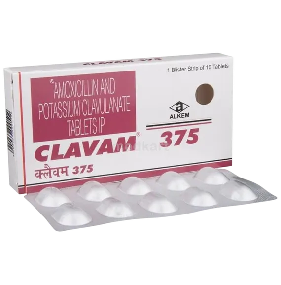 clavam 375mg tablet 10's